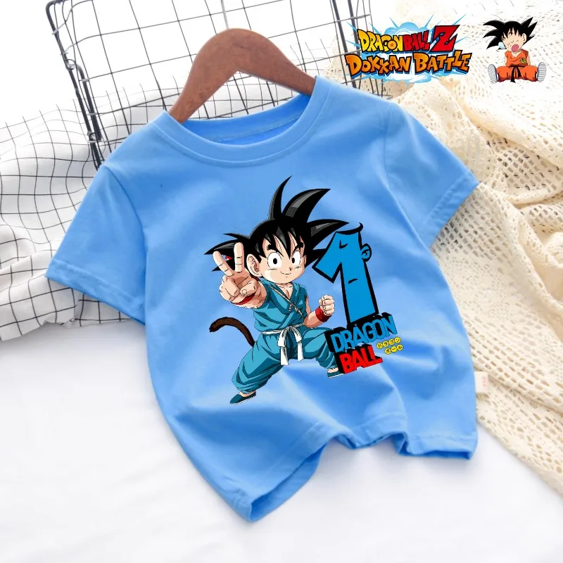 

Dragon Ball T-Shirt Summer Baby Birthday Number Printed Clothing Girls Short Sleeve Kids Breathable Tee Tops Fashion Child Gifts