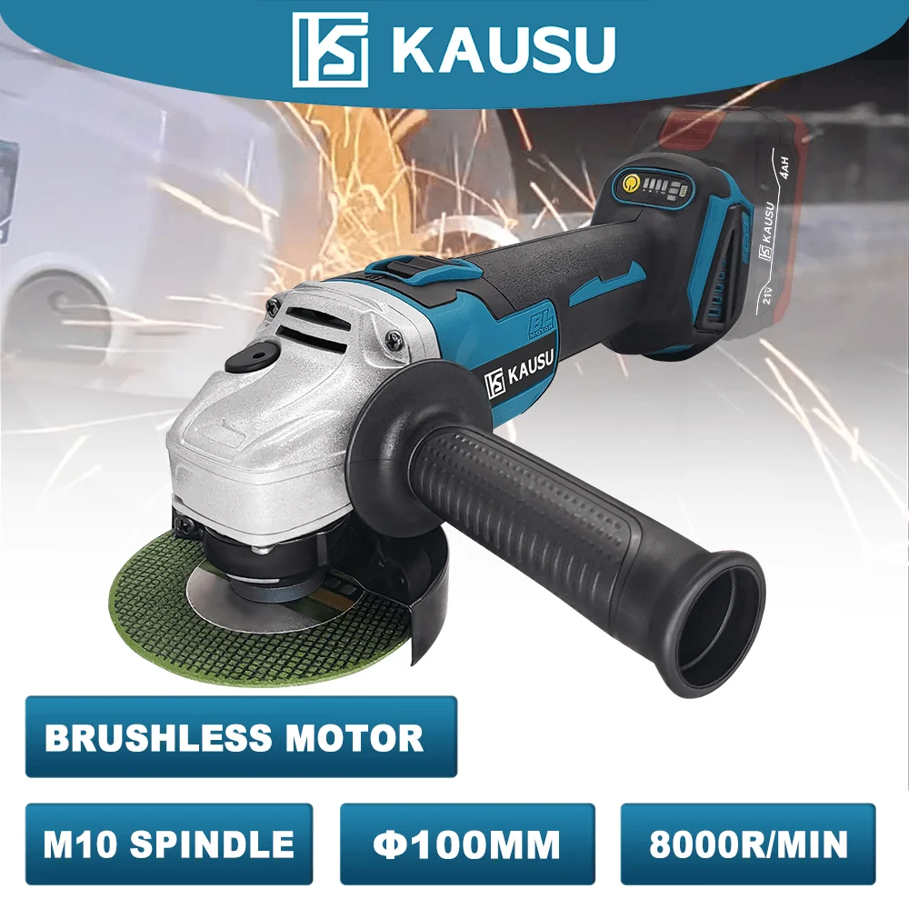 100MM M10 Brushless Electric Angle Grinder 4-speed Polishing Machine Grinding Power Tool For Makita 18V Battery(No Battery)