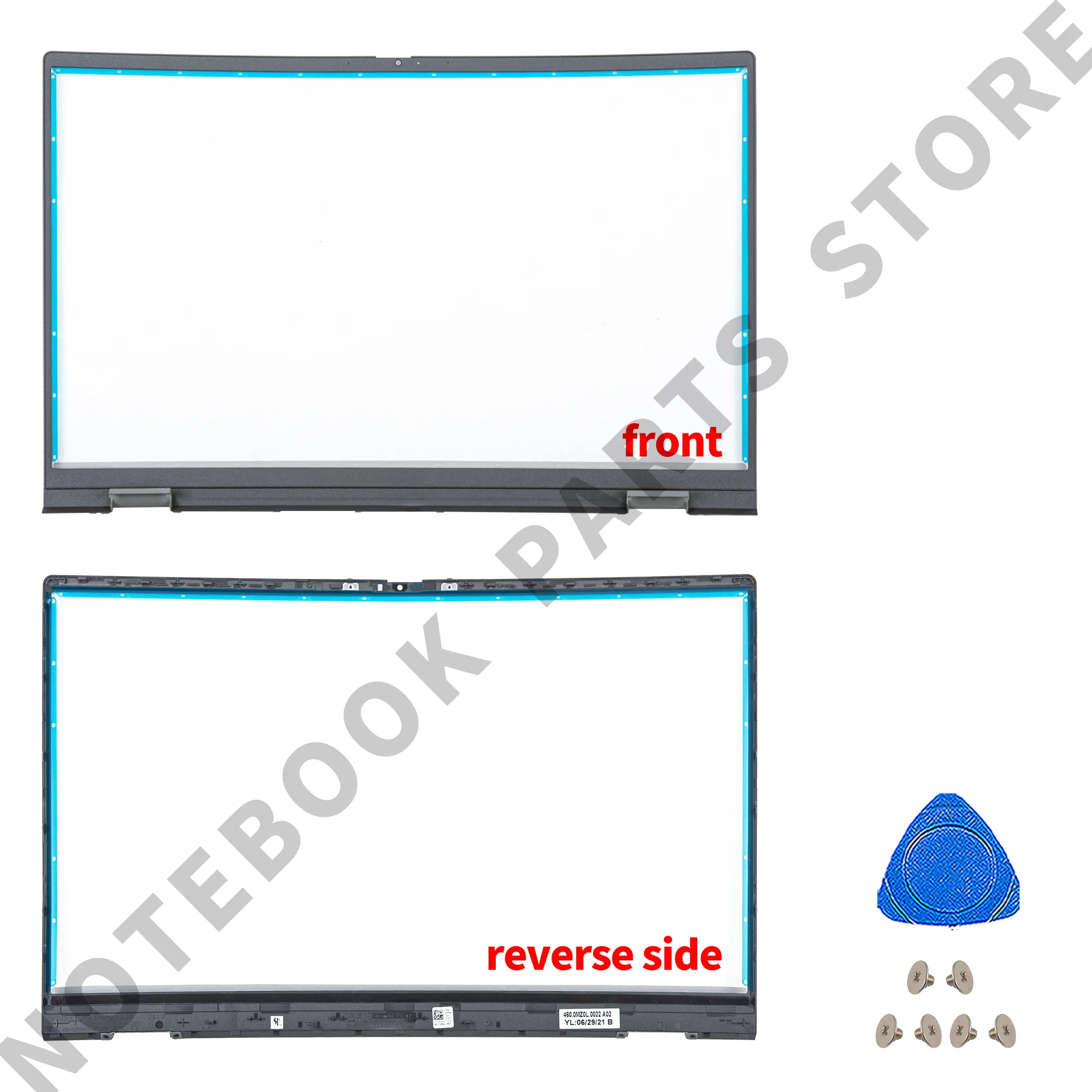 Imagem -03 - Metal Lcd Tampa Traseira para Substituição Palmrest e Dobradiças Inferiores Peças Novas Inspiron 15 Pro 5510 5515 P106f 0chfvw Moldura 05wk5x