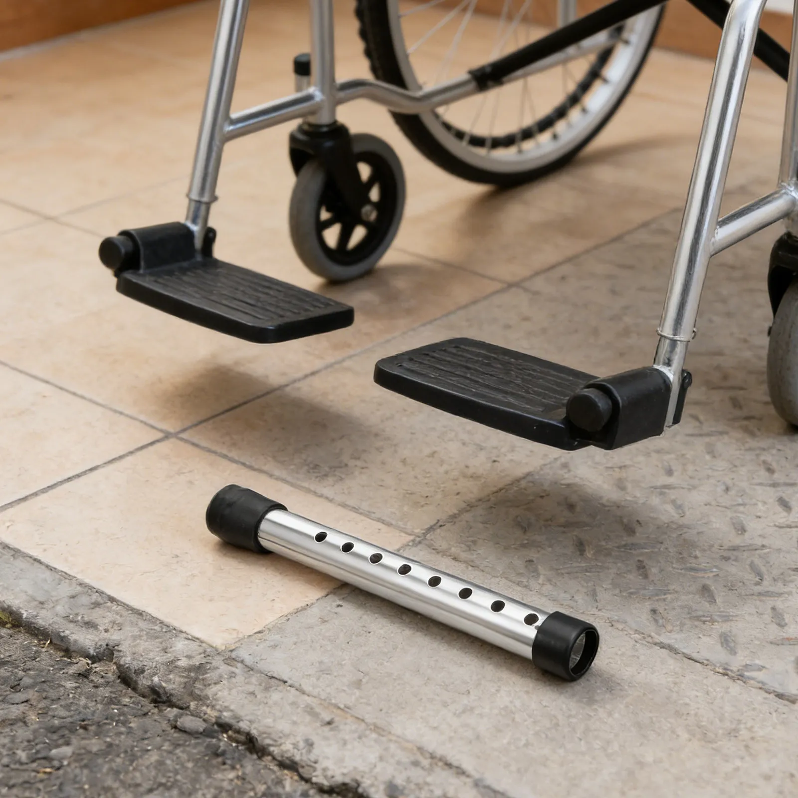

1Pair Universal Walker Tube Replacement Legs with Removable Quiet Wheels Adjustable Height Heavy Duty Support for Folding