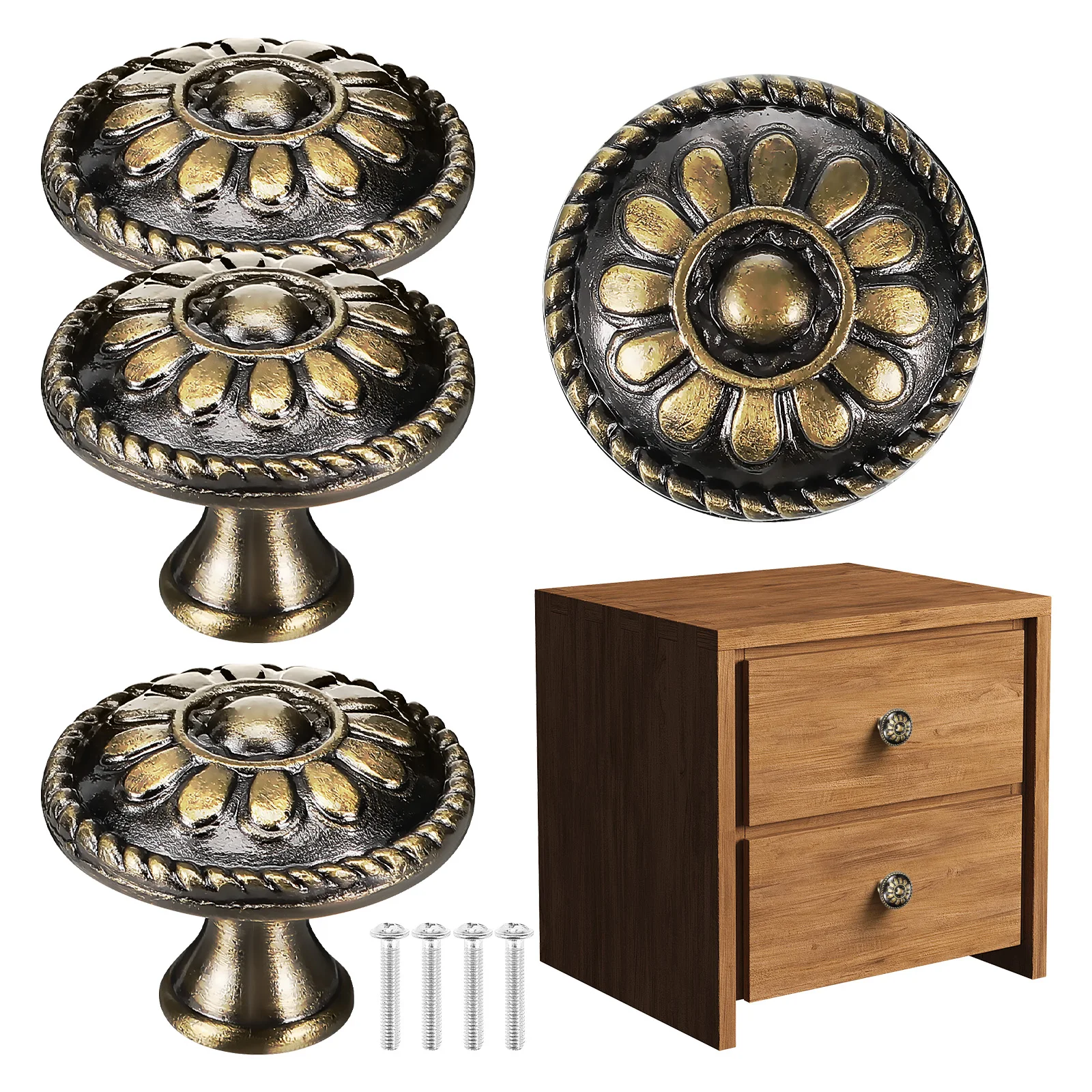 

4 Pcs Cabinet Handle Decorative Knobs Drawer Dresser niture Hardware Pulls Handles