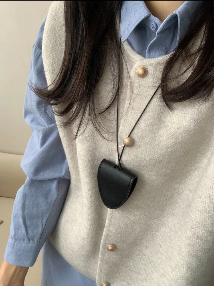 Retro Gebreid Open Vest Dames Faionable Lui Vest Bovenkleding Soft Top oulder Pad Metal Bule Pendelen Sle