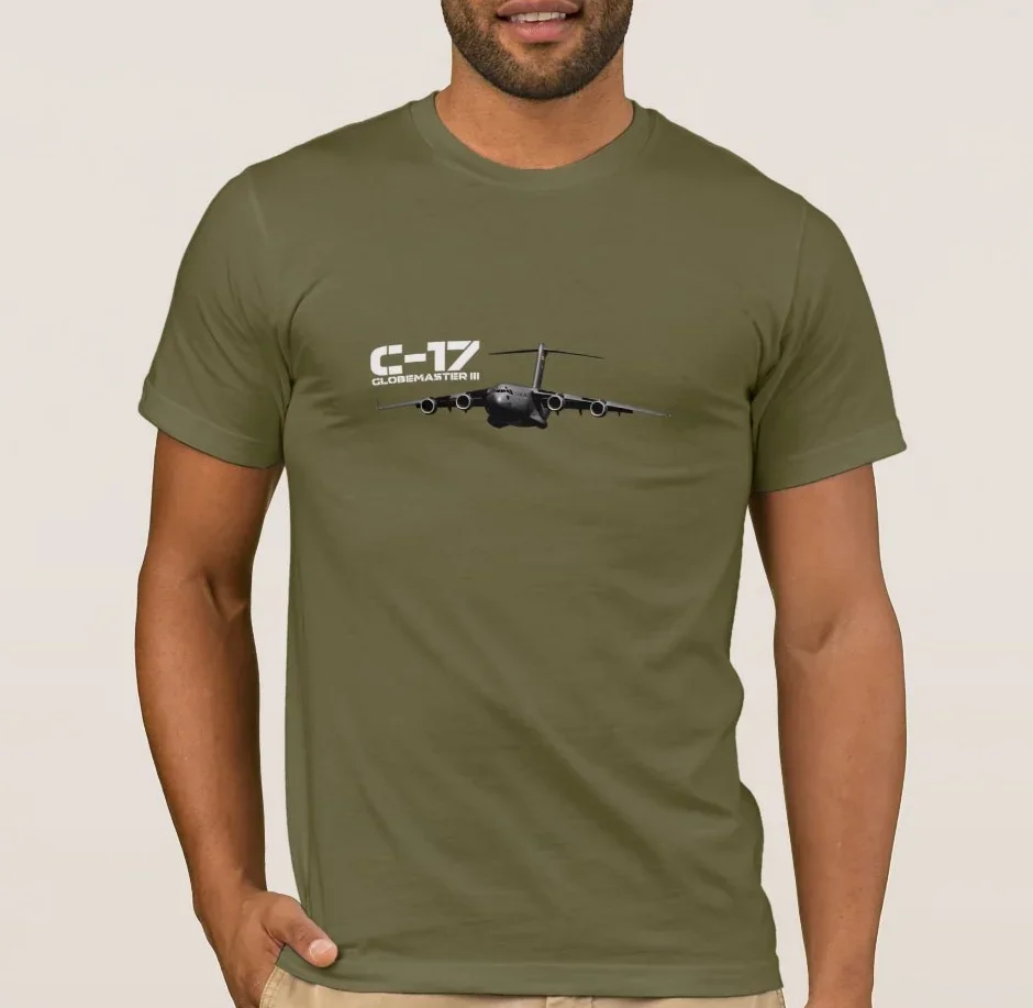 USAF C-17 Globemaster III Large Military Transport Aircraft T-Shirt. Summer Cotton Short Sleeve O-Neck Mens T Shirt New S-3XL