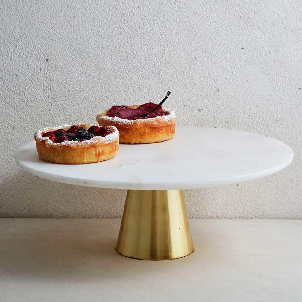 round-marble-cake-stand-premium-dessert-display-tray-for-wedding-birthday-party-bakery-hotel-cupcake-muffin-pastry-biscuit