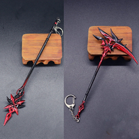 Impact Arlecchino Crimson Moon's Semblance Model Sword Keychain Anime Hero Necklace Fashion Jewerly Fans Keychain For Cosplay