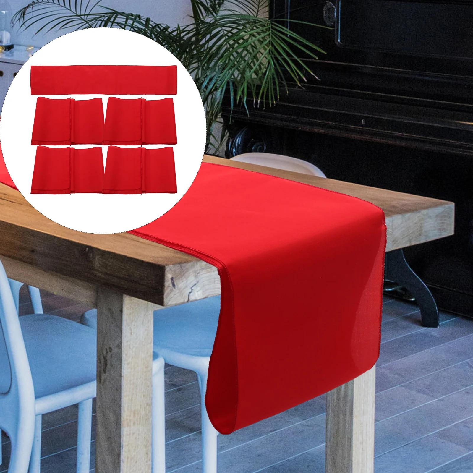 

5Pcs Table Runner Elegant Polyester Decorative Tablecloth for Wedding Party Festival Banquet Home Dining Decor