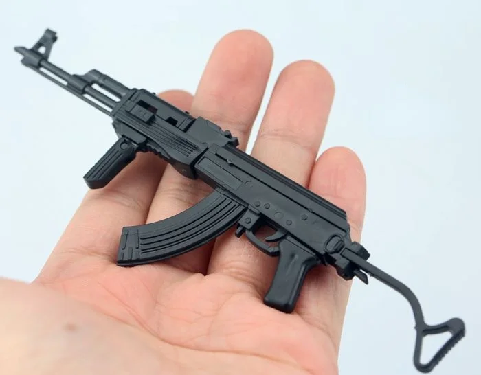 1/6th Mini Jigsaw Puzzle AK47/AKM Assemble Plastic Gun Model Building Brick Military Sand Table Toy for 12 Inch Action Figure