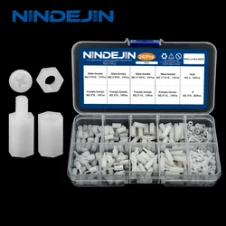 NINDEJIN separador hexagonal de nailon, separador de plástico macho y hembra, Kit surtido de aislamiento, placa base de nailon blanco, separador PCB