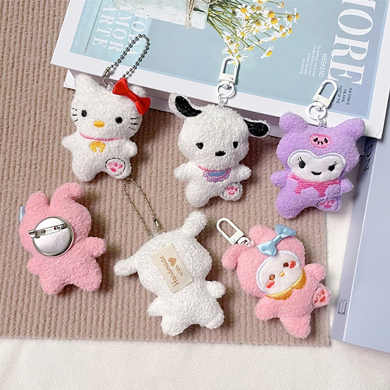 Брелок для ключей Sanrio из хлопка с плюшевой подвеской Hello Kitty