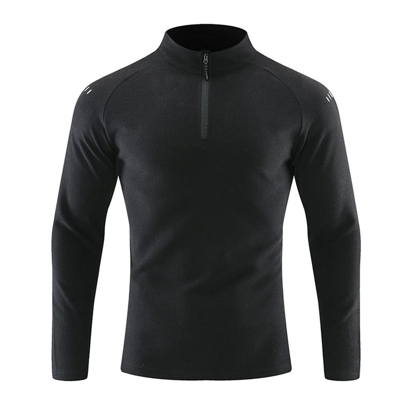 Running Long Sleeve T-shirt Reflective Men Sportswear Breathable Black Coat Gym Jogging Male Gym Fitness Spring Autumn Clothing image 2