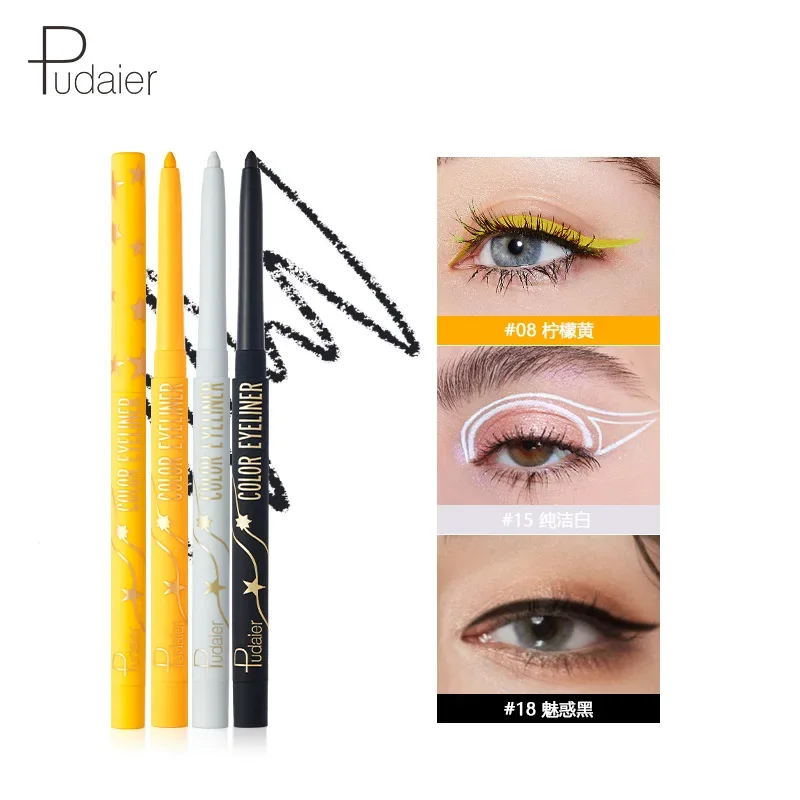 Pudaier 18 Kleur Precieze Microfine Extreme Dimensie Eyeliner Gel Potlood Vegen Zweetbestendig Langdurige Eyleliner Pen Make-Up