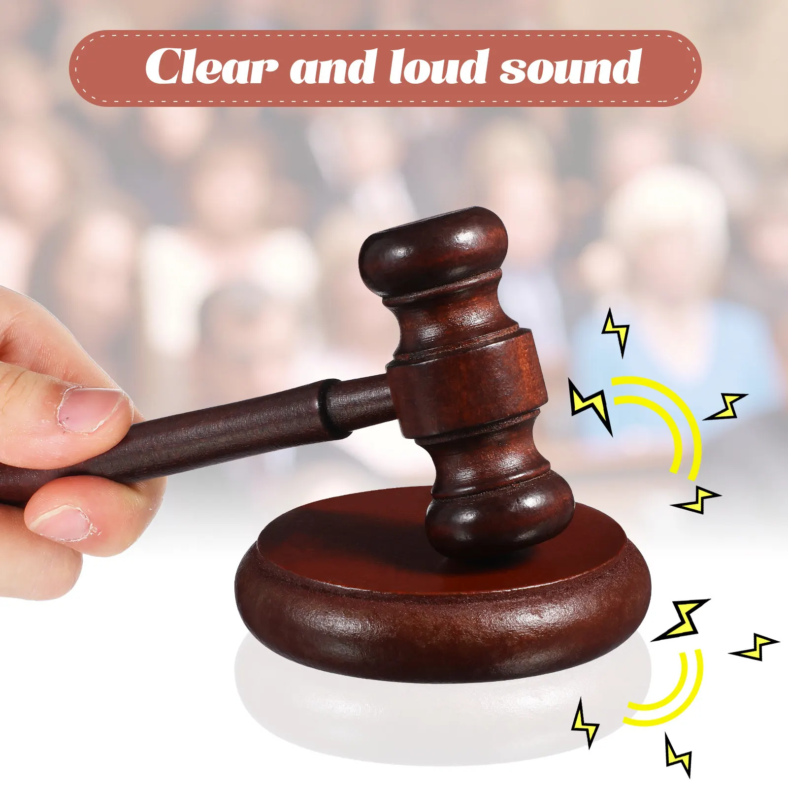 1 Set Wooden Judge Hammer Handcrafted Wood Adjudgement Gavel For Auction Lawyer Sound Hand Tools Kids Plaything Cosplay