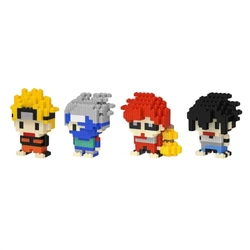 4pcs Diamond blocks Naruto Building block Cartoon warrior Tracksuit Anime demon Fox Gourd Ninjutsu Children toys for boy Model