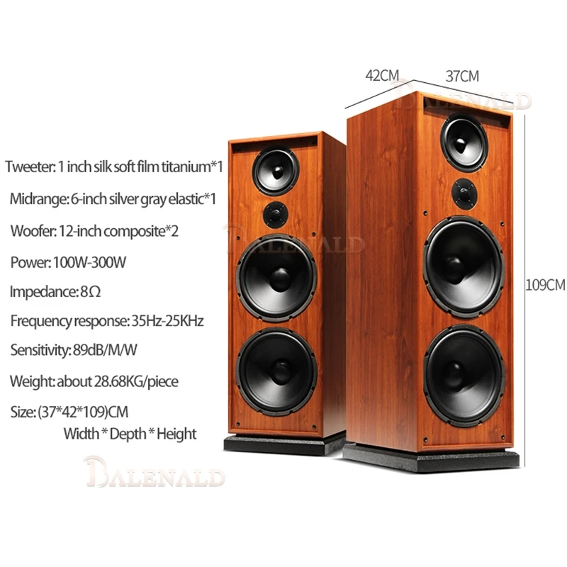 Altoparlante HiFi H29 Soggiorno domestico di livello febbre Altoparlante da pavimento audio doppio da 12 pollici ad alta fedeltà