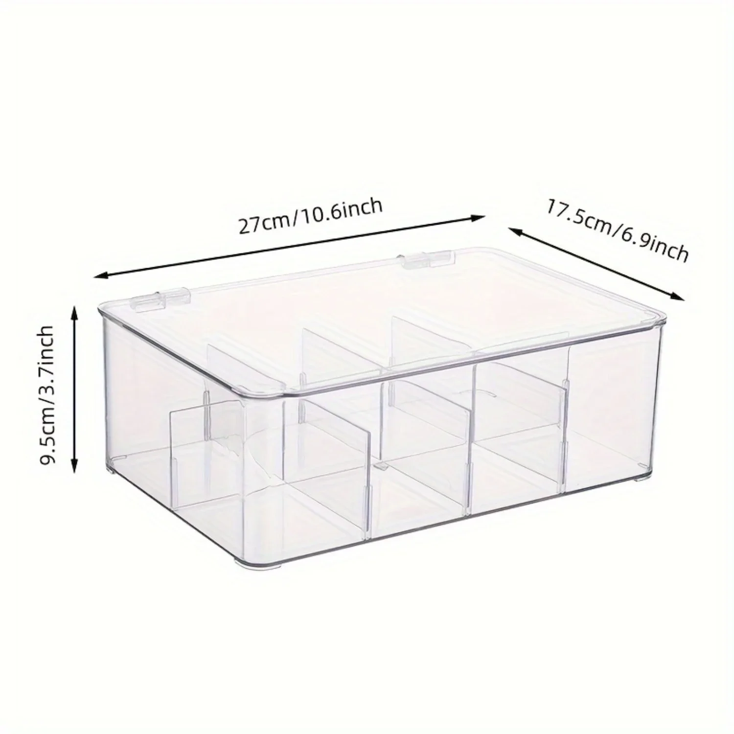 Clear Plastic  Bins with Lid, Adjustable Pen and Pencil Holder, Large  Office Accessories Caddy Box for School Supplies, Desk Dr