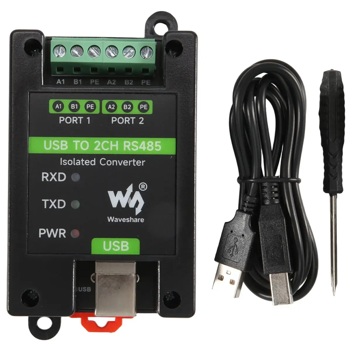 A10I  USB to 2 Channel RS485 Industrial Grade Isolated Converter FT2232HL Support Wall and Din Rail