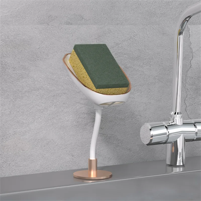 Wall Mounted Non-perforated Draining Soap Dish Toilet Household Light Luxury Soap Shelf Tray Soap Storage Rack Bathroom Supplie