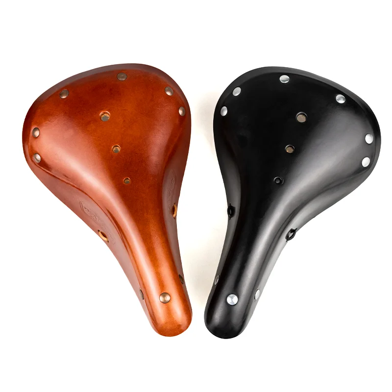 AliExpress WALGUN Retro handmade cowhide bicycle saddle cycle seat comfortable Renaissance 175mm saddle brown bike saddle bike accessories