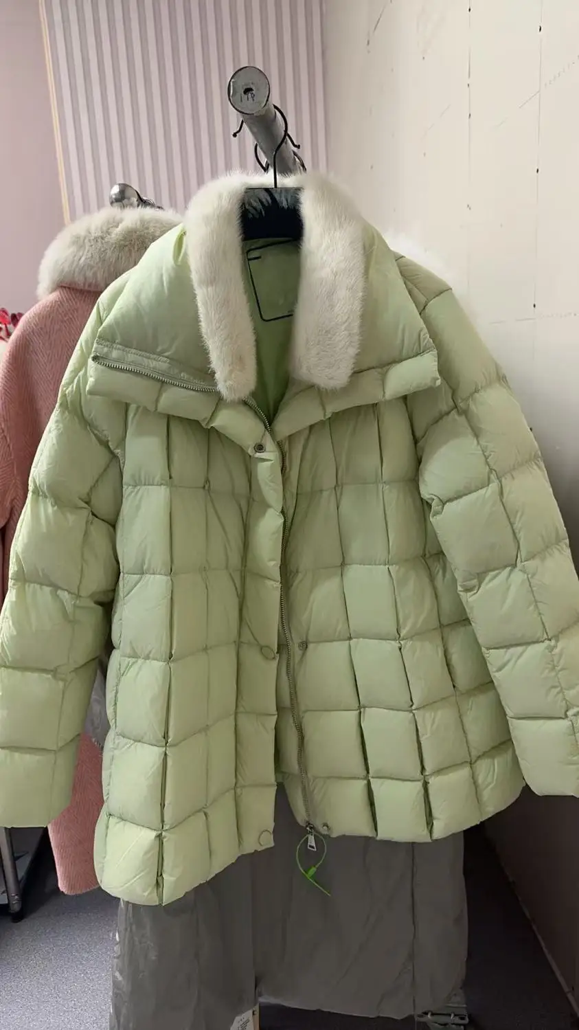 2025, Herbst/Winter, neue Damen-Daunenjacke, lockere Gänsedaunenjacke für Pendler