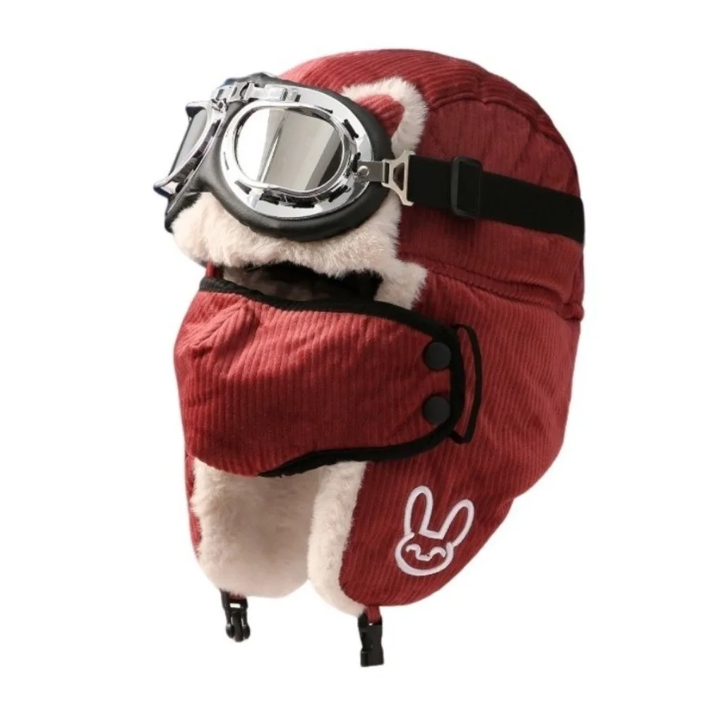 Classic Thick Warm Winter Trapper Hat Waterproof with Goggles Russian Ushanka Hat Fur Lined Earflap Ski Cap Winter