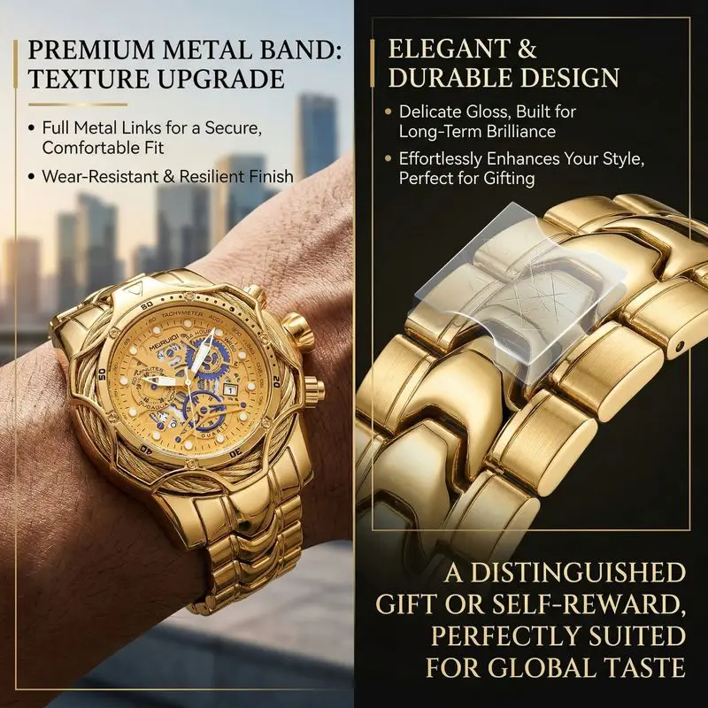 1pc Fashionable and Personalized Hollow Mechanical Chronograph Watch - view 4
