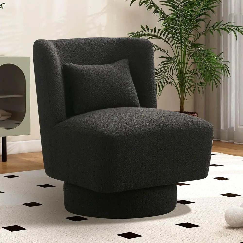 W Comfy Swivel Accent Chair, Modern Living Room Accent Chair, 360 Degree