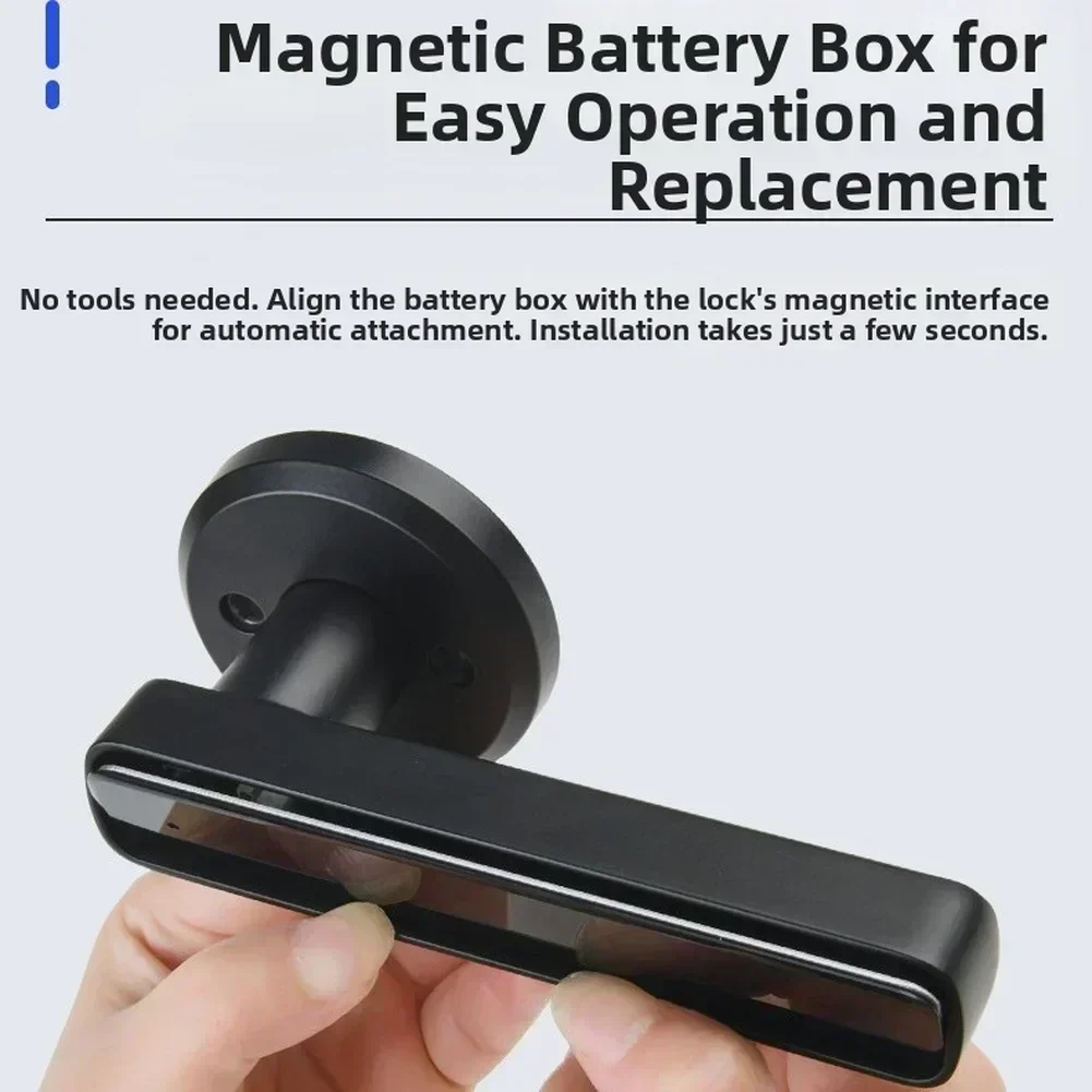 Tuyas Indoor Fingerprint Lock, Wooden Door Password Three Bar Ball Smart Door Lock Bluetooths Lock Password Handle Electric Lock