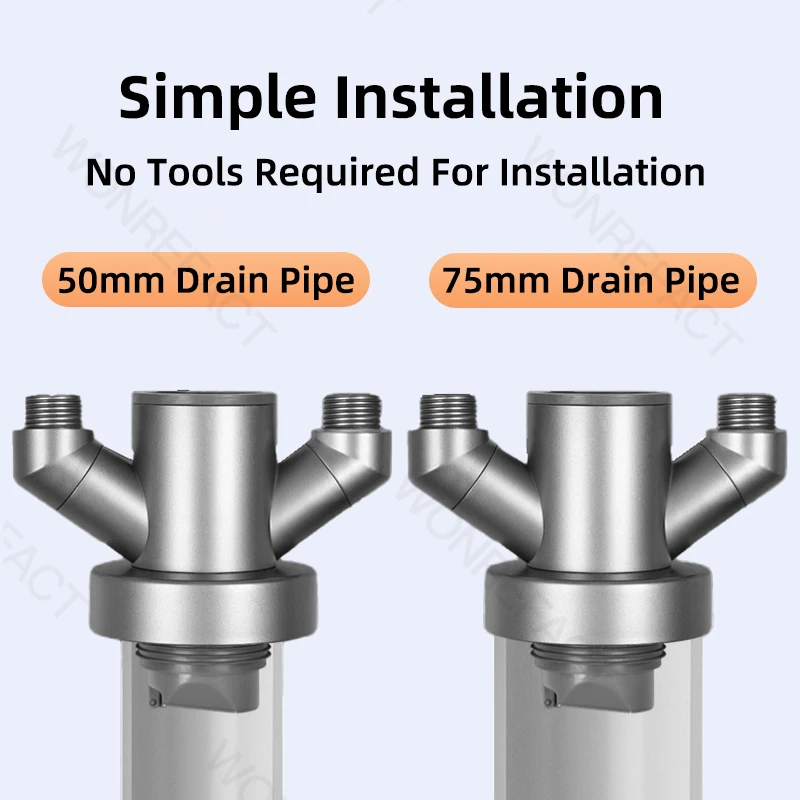 Kitchen Pipe Drainpipe Connector Sink Drain Pipe Holder Bathroom Y Type Drain Purifier Dishwasher Multi-Channel Anti Odor Sewer