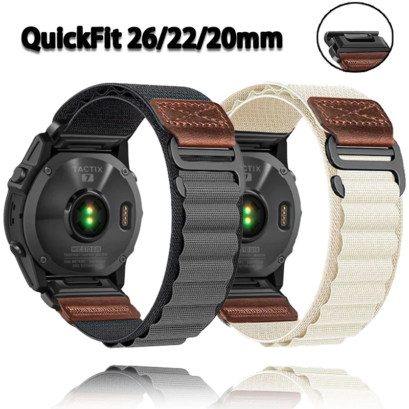Quick Fit 26/22/20mm Alpine Nylon Strap For Garmin Fenix 9 8 51-47-43mm Bracelet Band For Quatix8/Tactix8/Fenix 7X Pro Wristband