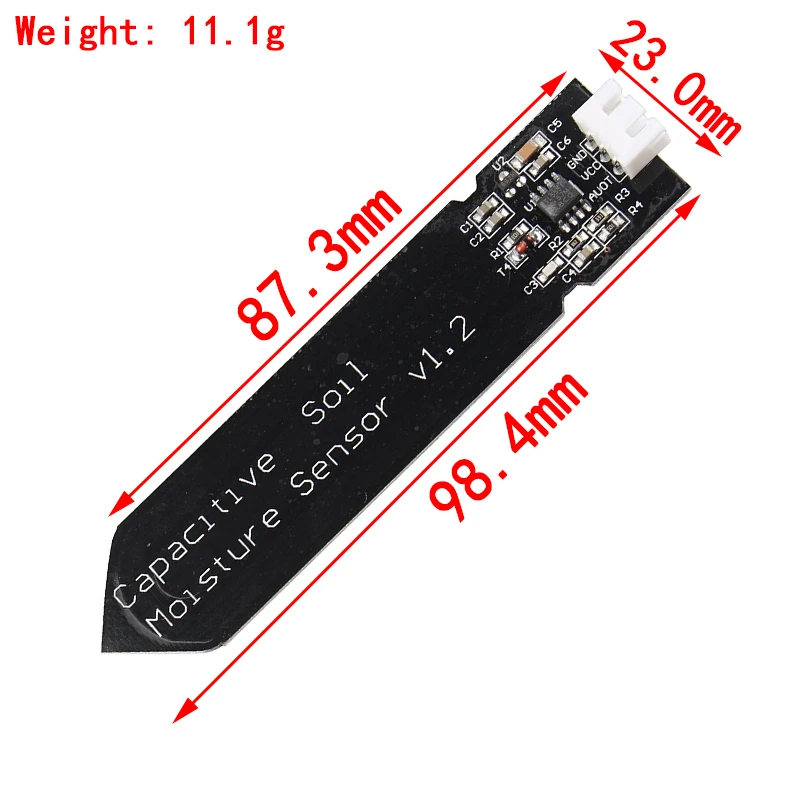 Capacitive Soil Moisture Sensor Module Not Easy to Corrode Wide Voltage Wire 3.3~5.5V Corrosion Resistant W/ Gravity for Arduino