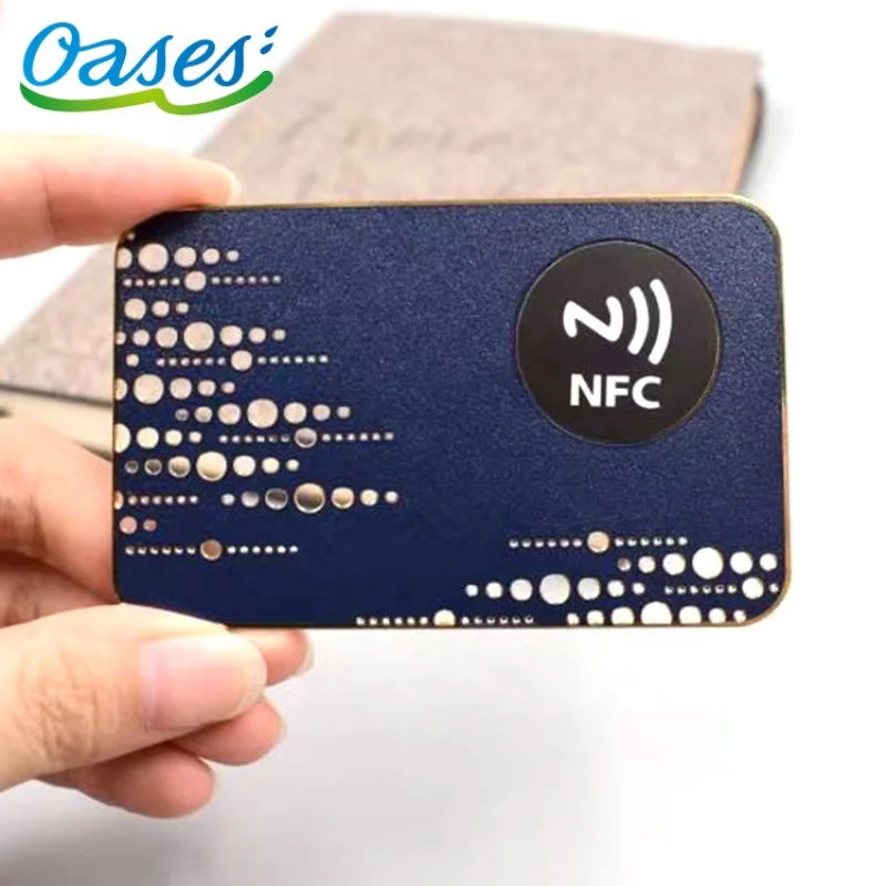 100pcs Factory Customized Nfc Metal Business Card Blank Or Printing Start 100pcsCustom