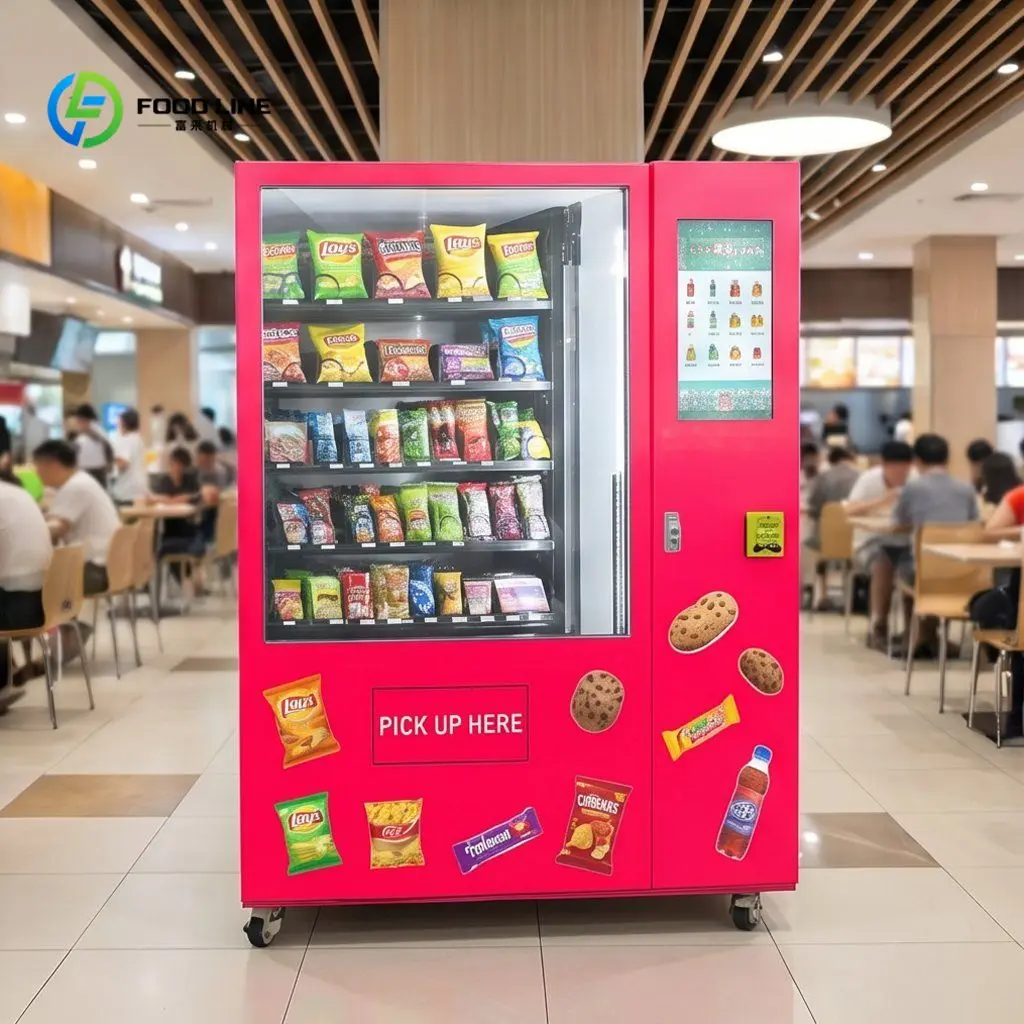 Custom OEM Large Visual Display Window Drink Snack Vending Machine Industrial Canteen Customizable