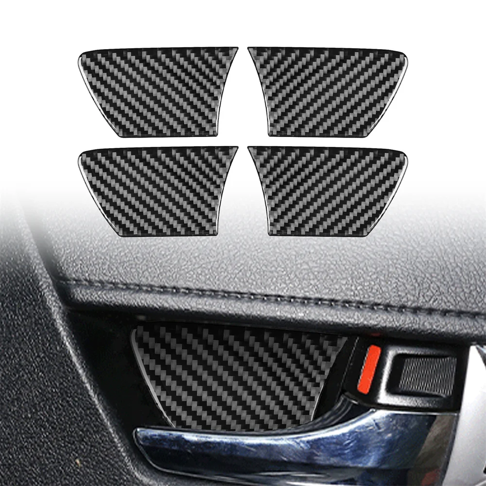 

For 15-21 Toyota HiLux Inner Door Bowl Carbon Fiber Trim Stickers 4 Pieces Clever Design Easy To Use Long Service Life Practical