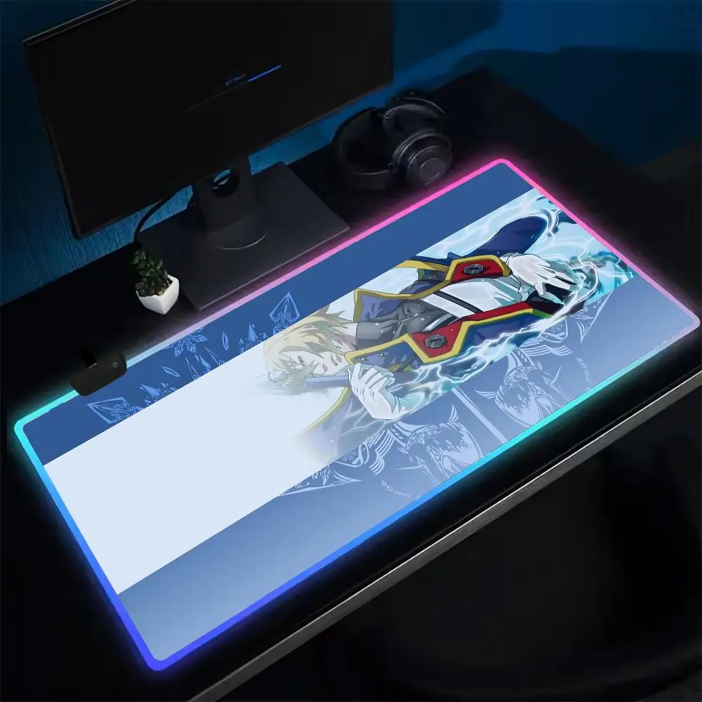 BlazBlue Mouse Pad Anime Gaming Mouse Pad LED Table Pads Backlit Karet Desktop XXL RGB Desk Mats