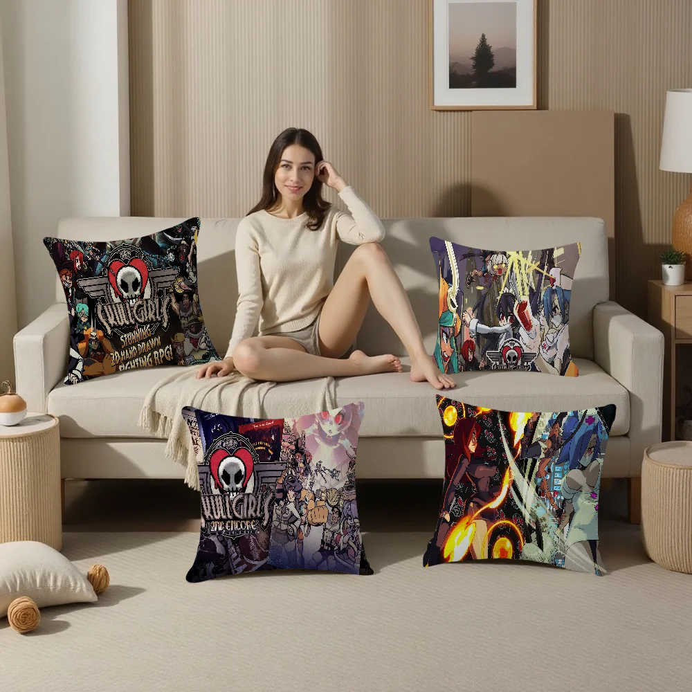 S-Skull-Girls Video Game Cushion Cover Pillowcase Upholstery Sofa Throw Pillow Home Decor Pillowcas