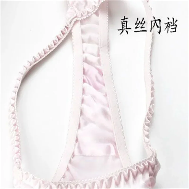 Women's sexy pure desire underwear silk thong, summer low rise silk new silk crotch