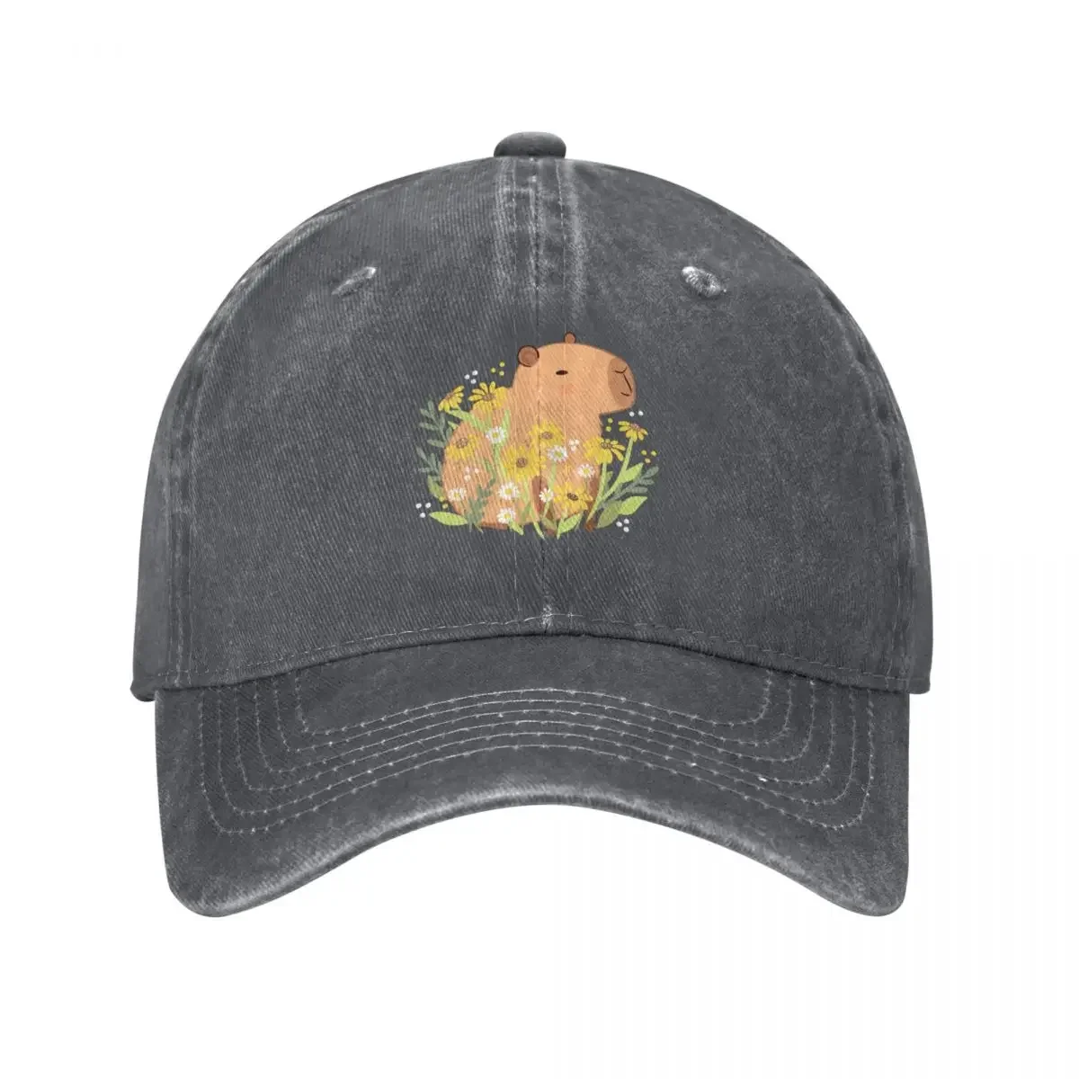 

Capybara with daisy flowers Baseball Cap summer hat tea Hat Trucker Hats For Men Women's