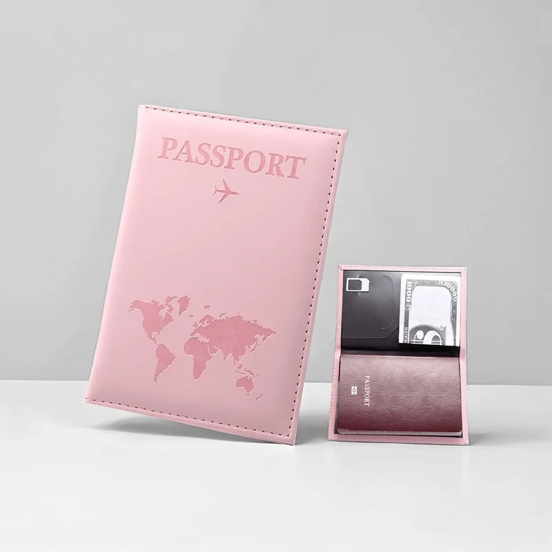 

Women Men Passport Cover PU Travel Passport Holder Protector Case Organizer Ticket Document Business Credit ID Cards Wallet