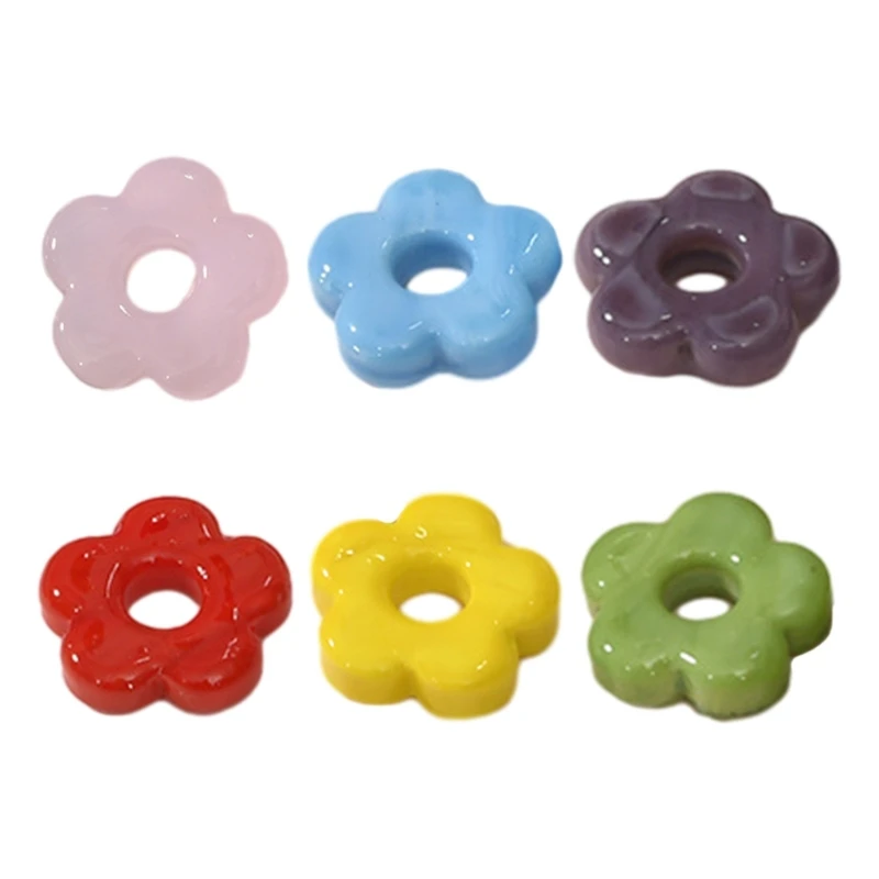 DIY Jewelry Making Supply Five-Petal Glass Flower Beads Hollowed-Out Connectors Dropsale