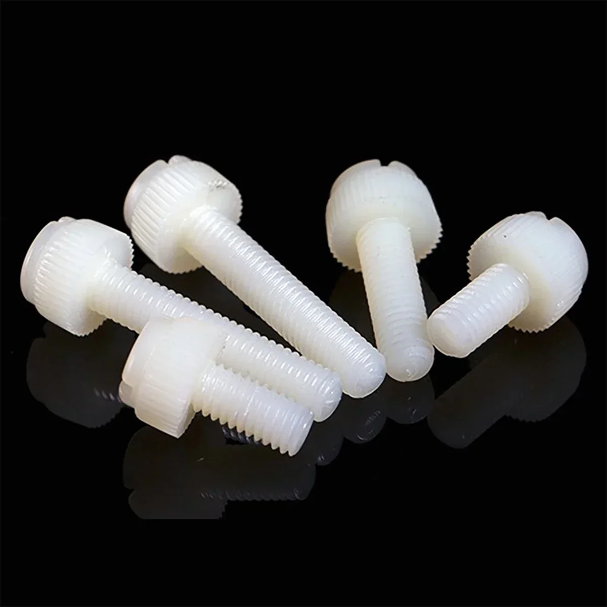 M3M4M5M6M8 White Black Transparent PC Nylon Circular Slotted Hand Twisted Knurled Screw Acrylic Plastic Screw