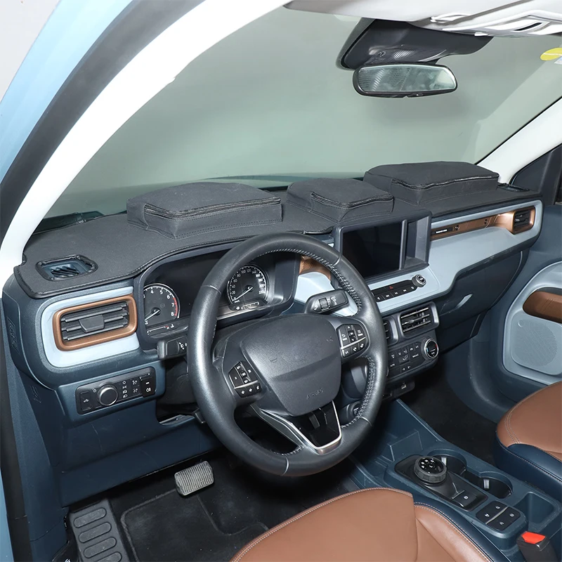

Suetlcoity For Ford Maverick 2022-2025 Car Dashboard Sunscreen Pad with Zipper Storage Bag Interior Car Accessories