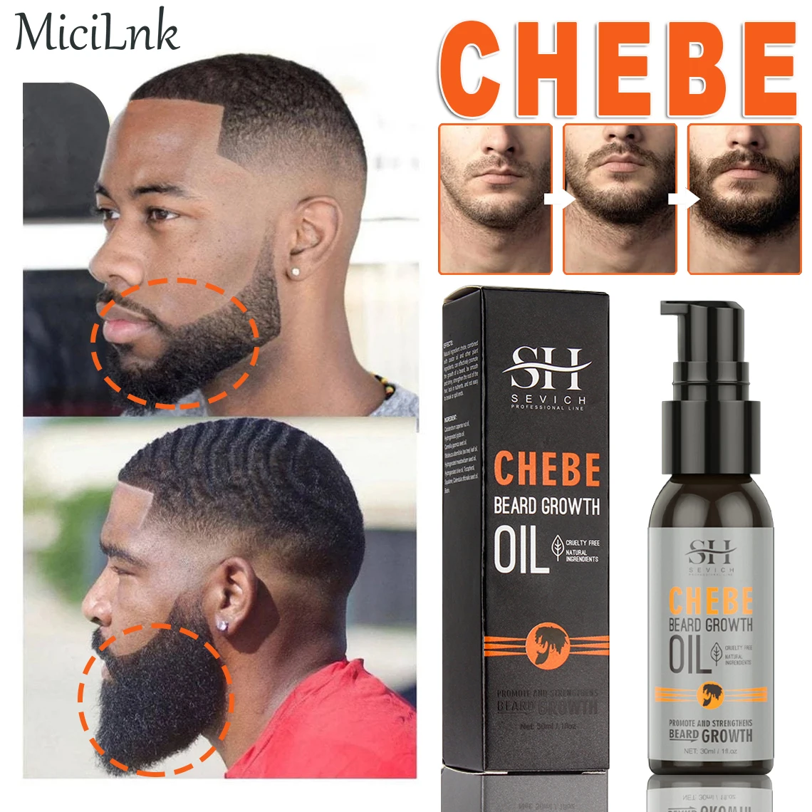 Chebe Men Beard Growth Oil Natural Fast Effective Beard Growth Essential Hair Loss Treatment Product Sevich Beard Care Serum