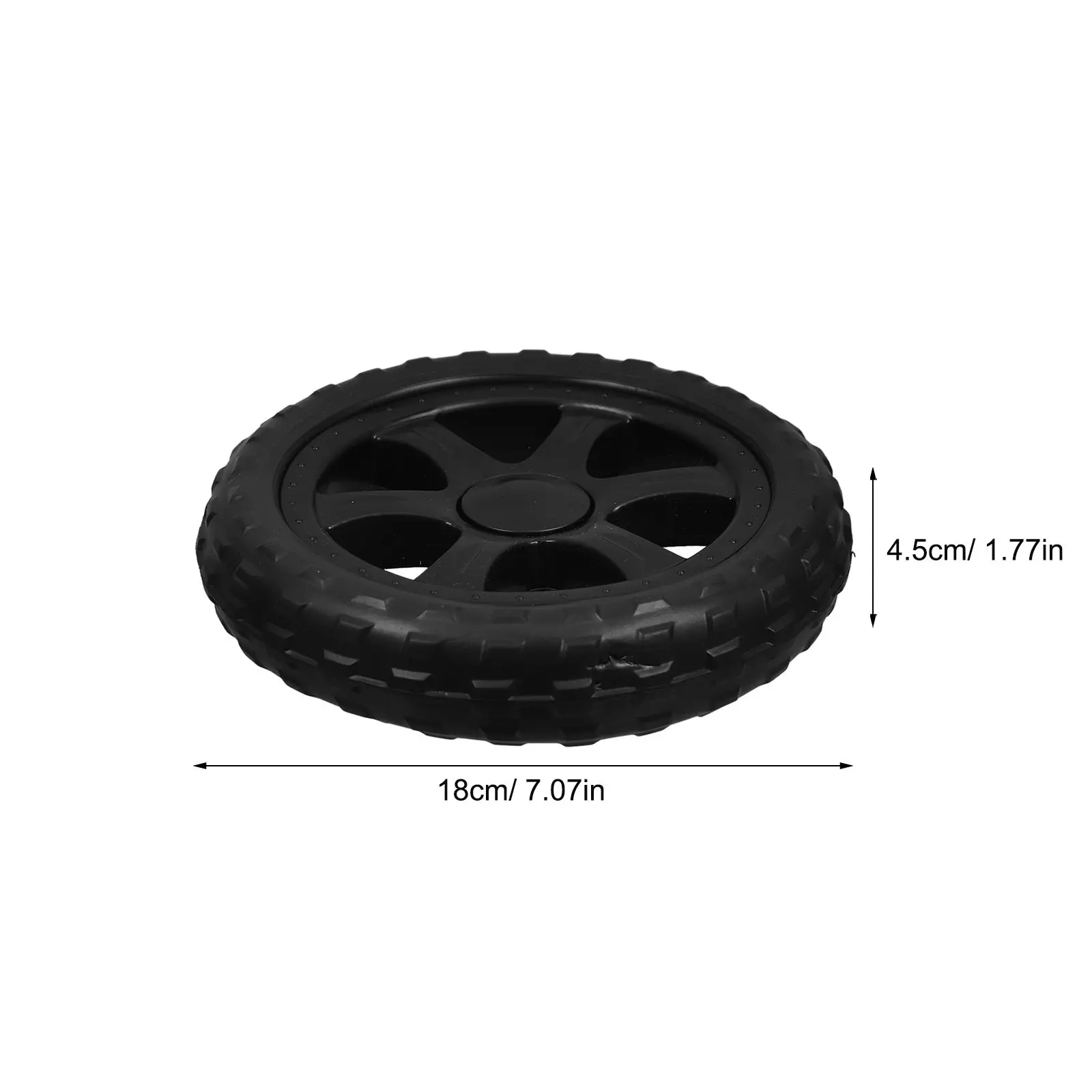 2Pcs Black Rubber Wheels for Shopping Cart Utility Cart Stair Climbing Replacement Heavy Duty Shock Absorbing Smooth Operation