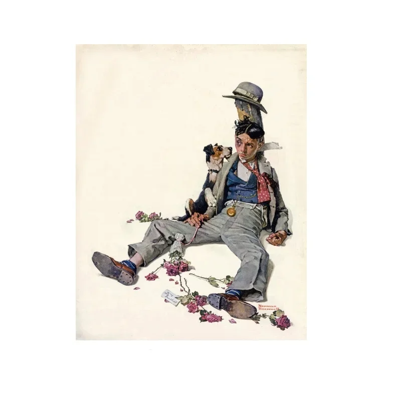 Norman Rockwell Defeated Suitor, Print Art Canvas Poster, For Living Room Decor, Home Wall Picture