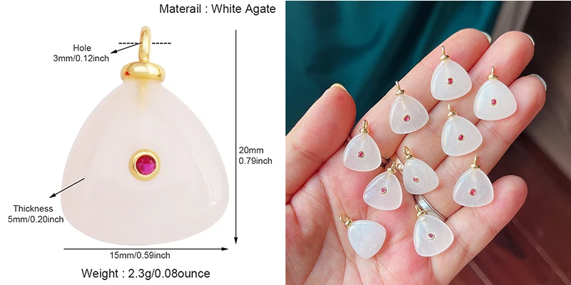 Jade Achat Amethyst Amazonit Wasser Gras Lapis Lazuli Charm Anhänger, 18K echt vergoldet Schmuck für Halskette Handwerk Herstellung S79 – Detail 3