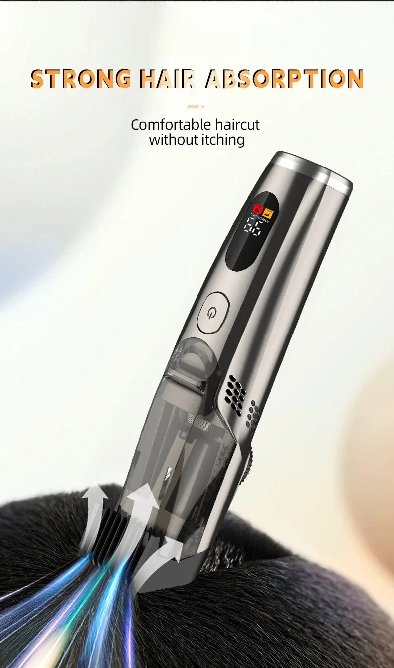 Vakuum-Bartschneider für Männer, längenverstellbar mit 2 Kämmen (1–20 mm), elektrischer Vakuumschneider für Bart, Schnurrbart, Stoppeln – Detail 3
