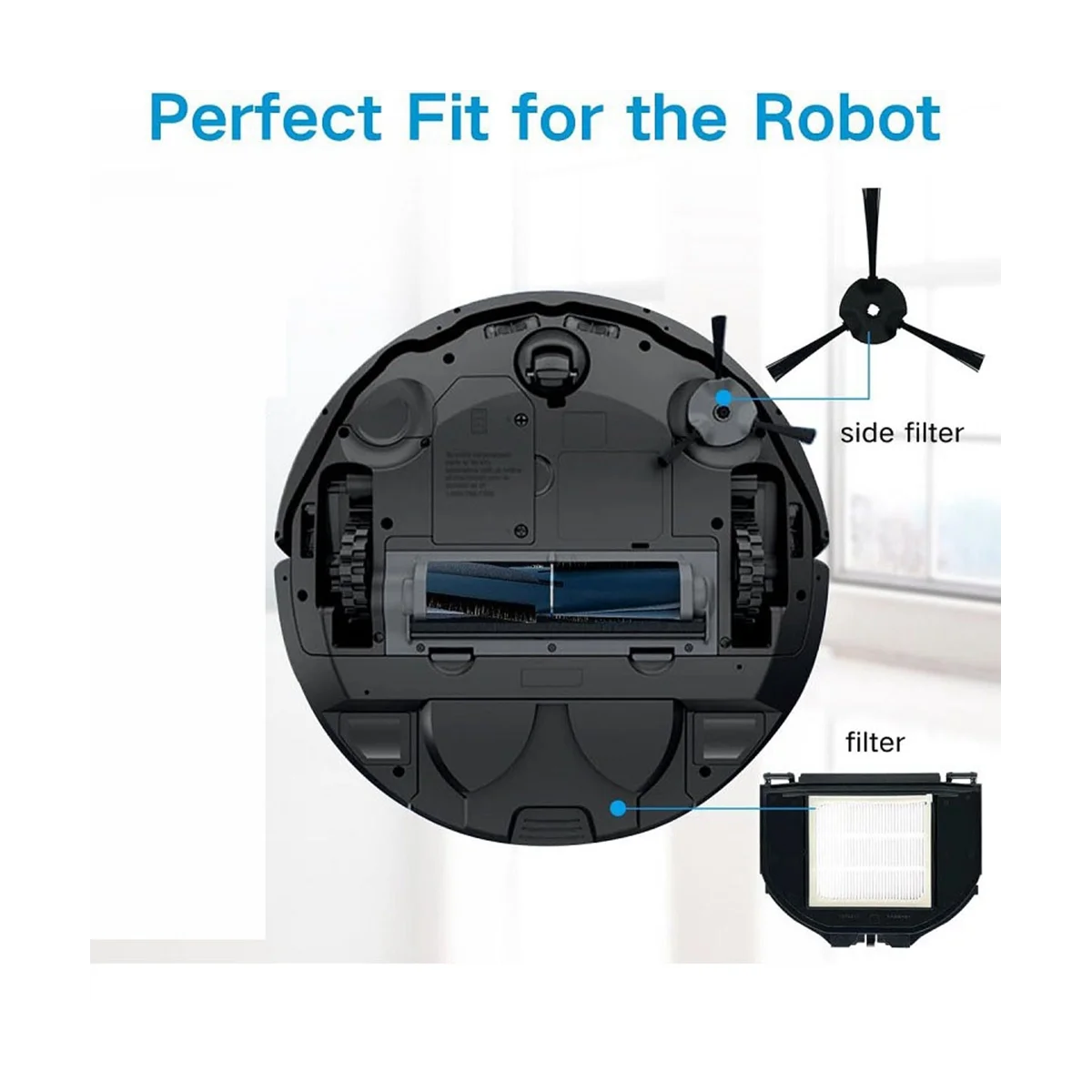 Вакуумные фильтры Hepa, боковая щетка для RV2310/RV2310, моющаяся запасная часть робота-HIM