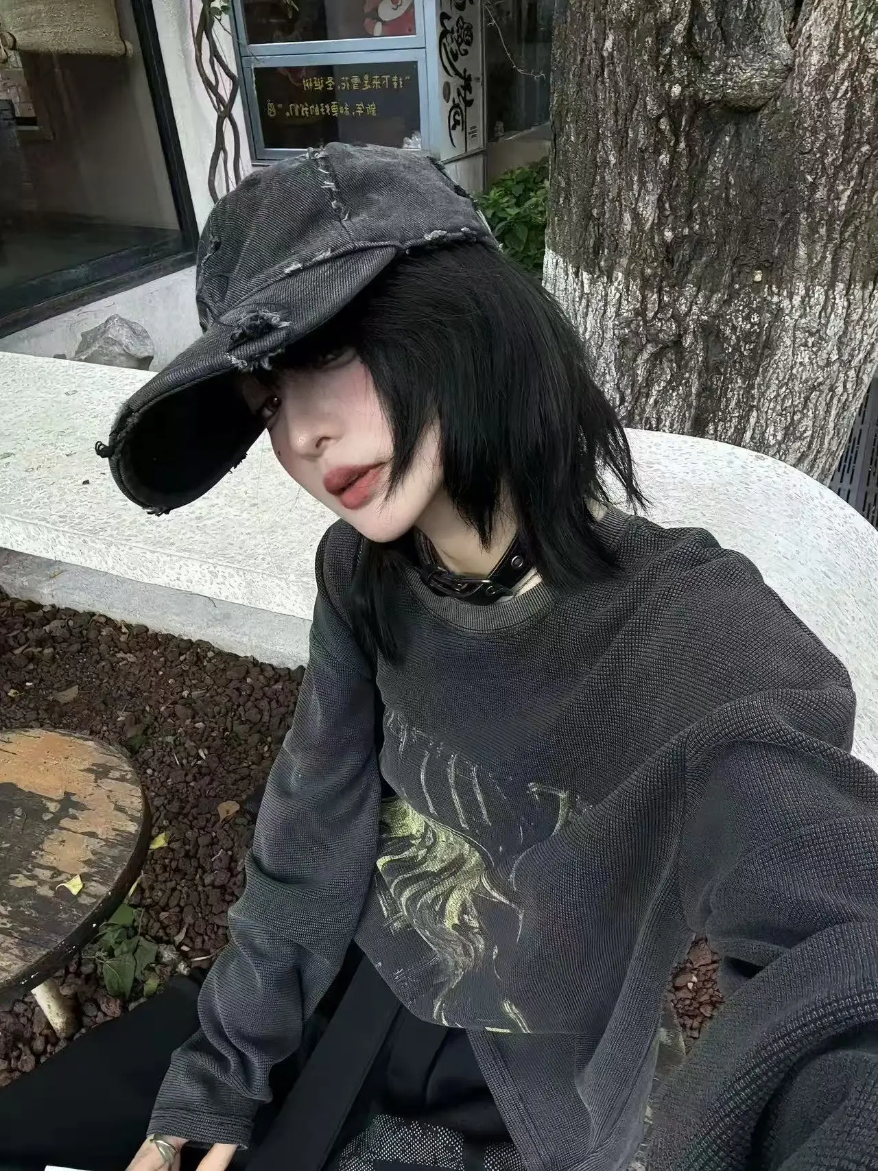 

Винтажная футболка с длинным рукавом 380G, несминаемая, плотная, с широким вафельным узором, из хлопка и полиэстера, молодежная, повседневная, с круглым вырезом...