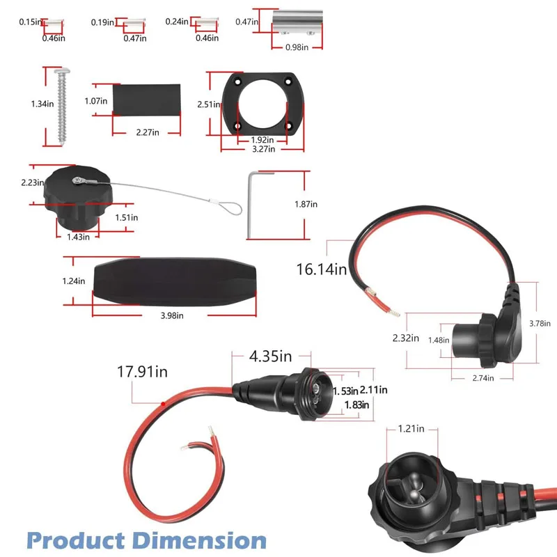 1865128 MKR-26 Trolling Motor Plug and Receptacle Marine Battery Accessory, for Freshwater and Saltwater Applications,48 Volts