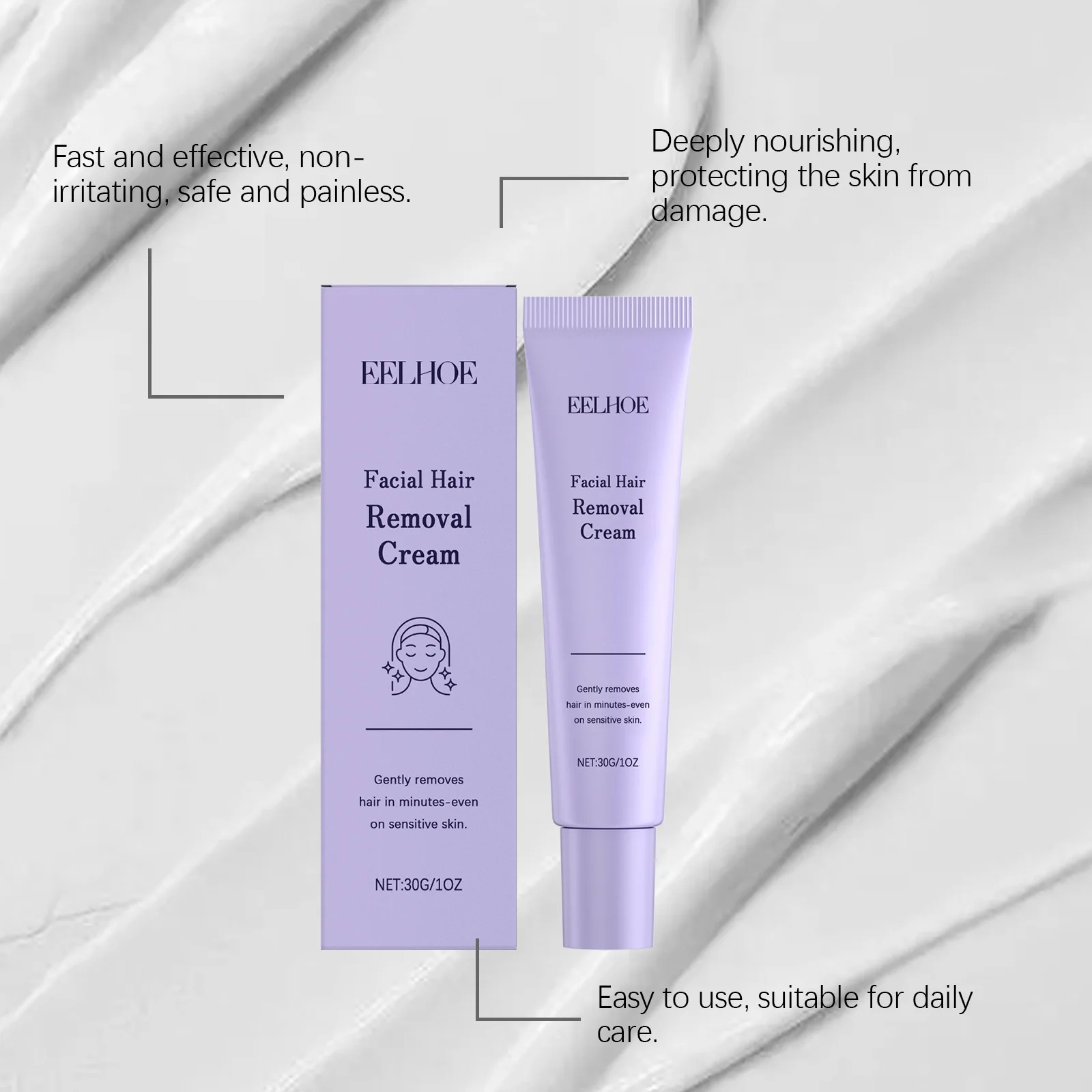 Eelhoe Centella كريم إزالة شعر الوجه امرأة اللحية تقليل إعادة نمو غير مزعجة دائم الشفاه نمو الشعر المانع 30 جرام #2